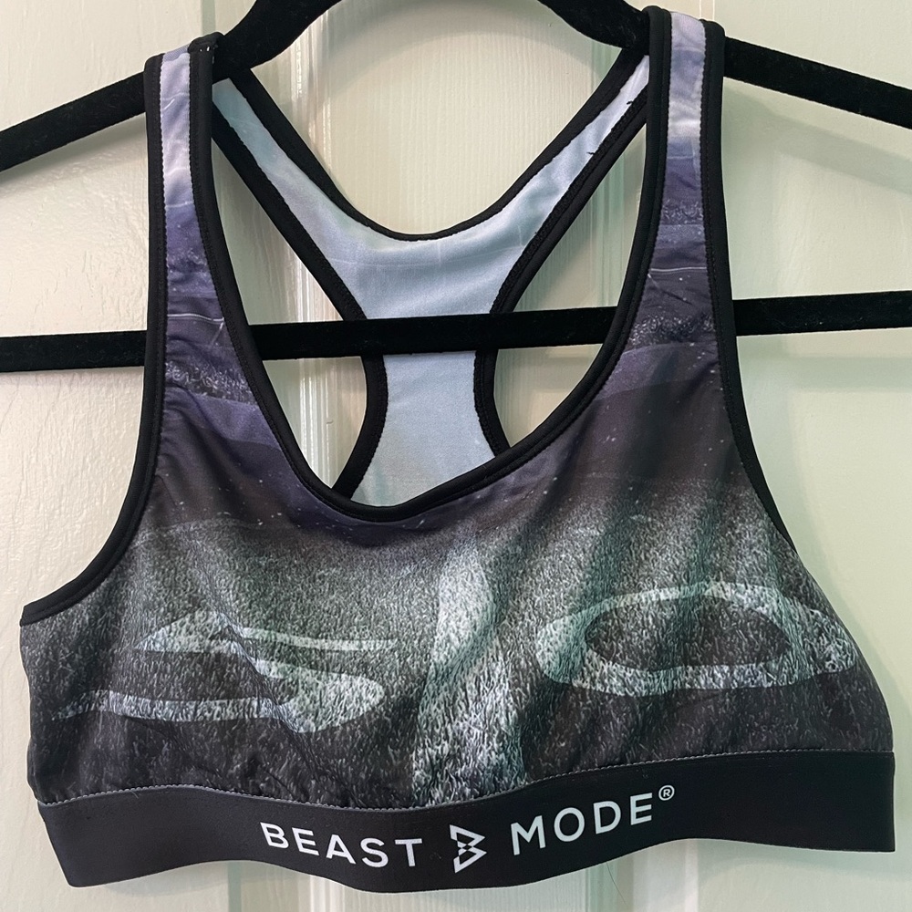PSD Beast Mode Sports bra -Football Field design- Large - never worn